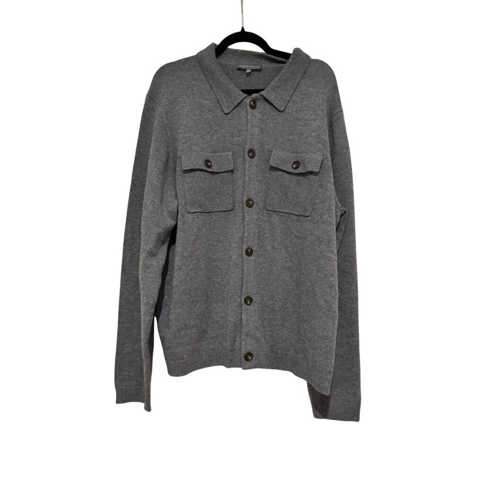 Amicale Cashmere sz XXL grey cashmere/wool button up cardigan/jacket sweater LL